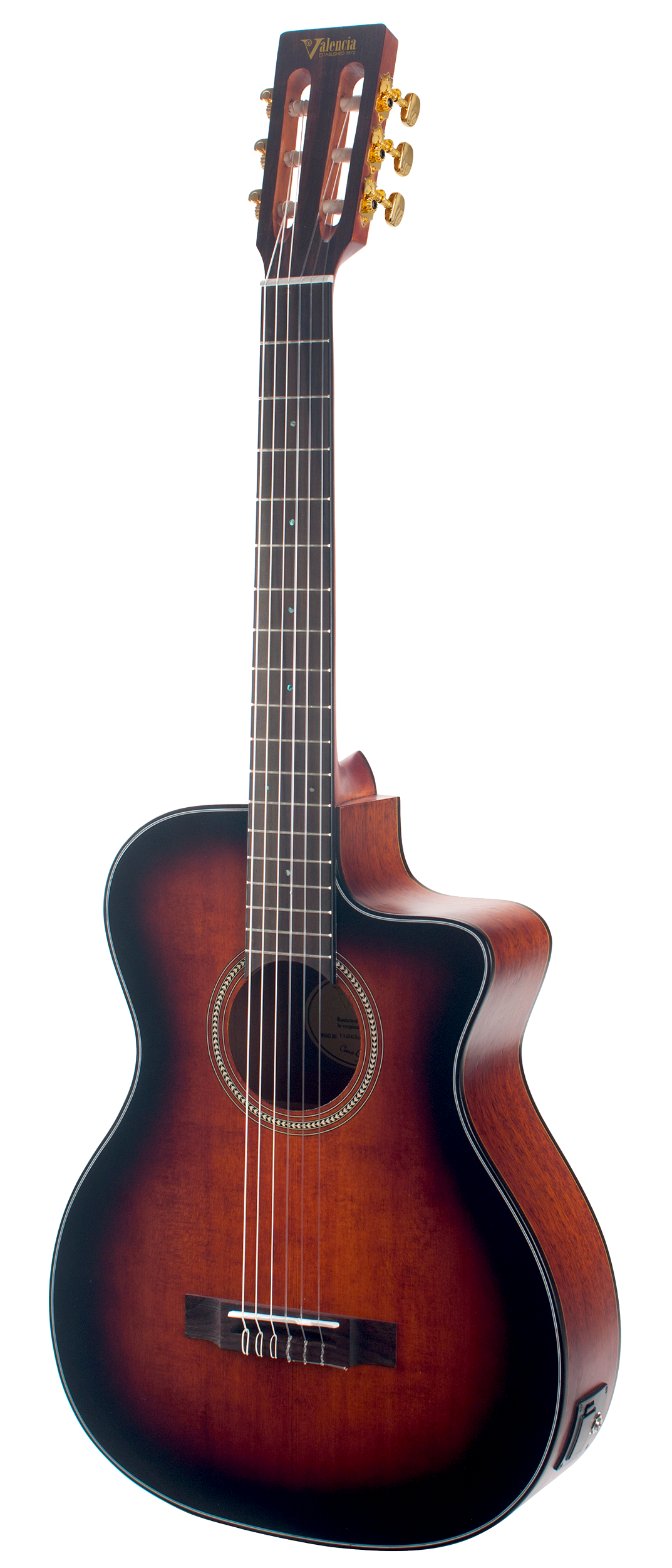 Valencia | VA434CECSB | Nylon Acoustic Guitar - Cutaway, Electric Acoustic | Full Size | Classic Sunburst Valencia | VA434CECSB | Nylon Acoustic Guitar - Cutaway, Electric Acoustic | Full Size | Classic Sunburst